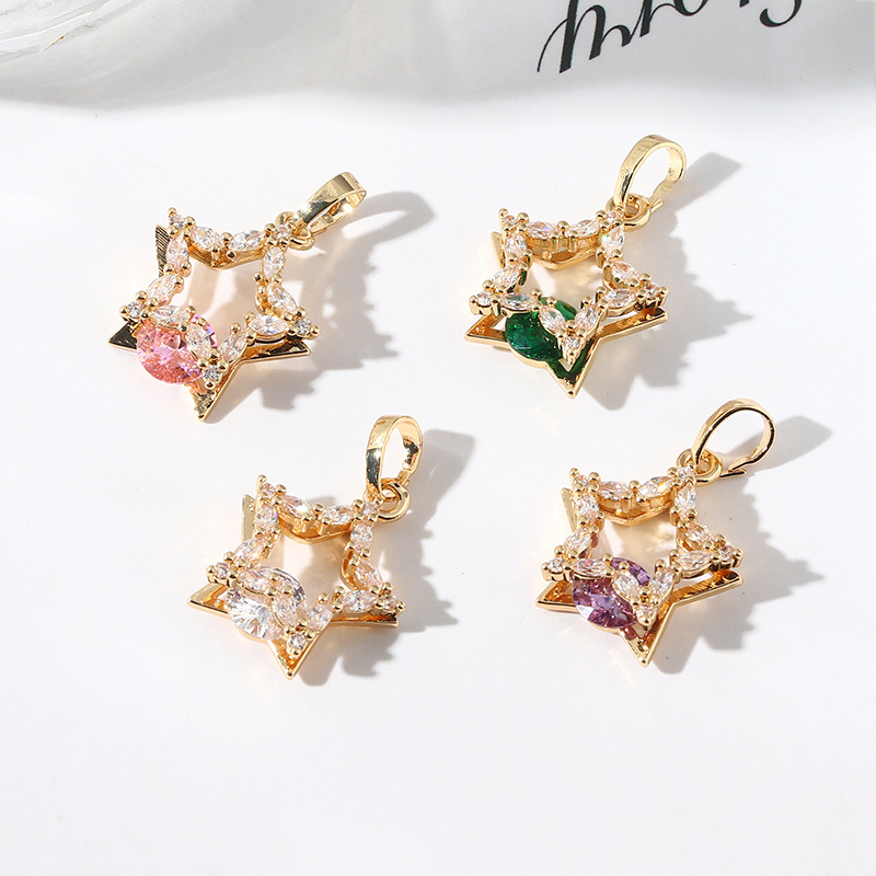 Diamond Stud Earrings - 10 шт./упаковка, серьги-подвески с пентаграммой