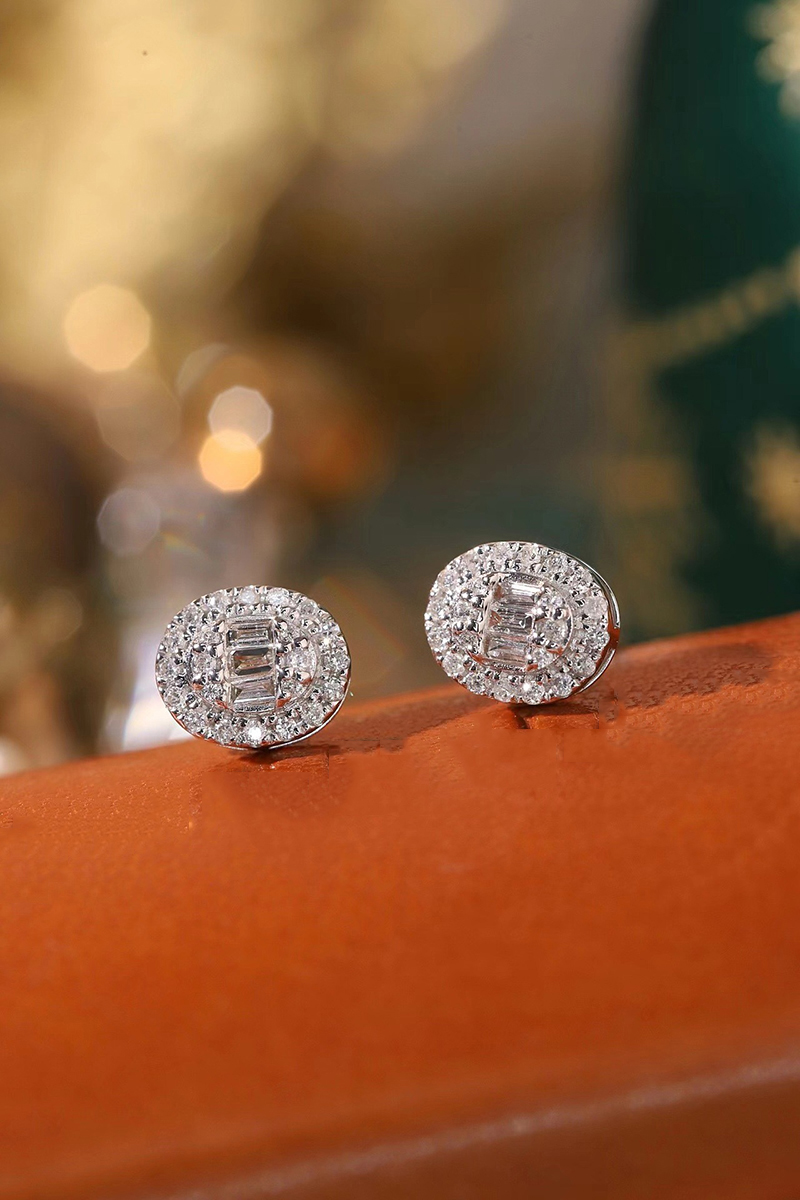 Серьги LUOWEND из 100% белого  – обзор и цена Diamond Stud Earrings